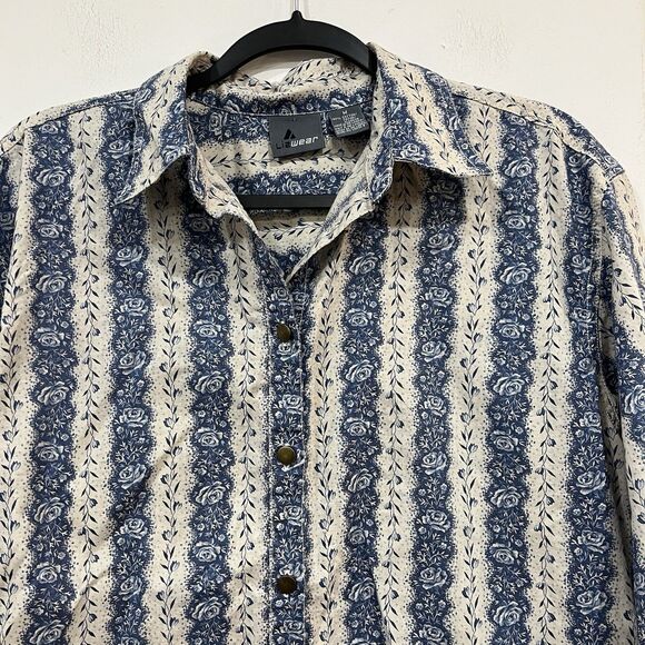 Vintage Lizwear Women’s Floral Button Up Shirt Western Blouse Cottage Medium - Picture 2 of 5